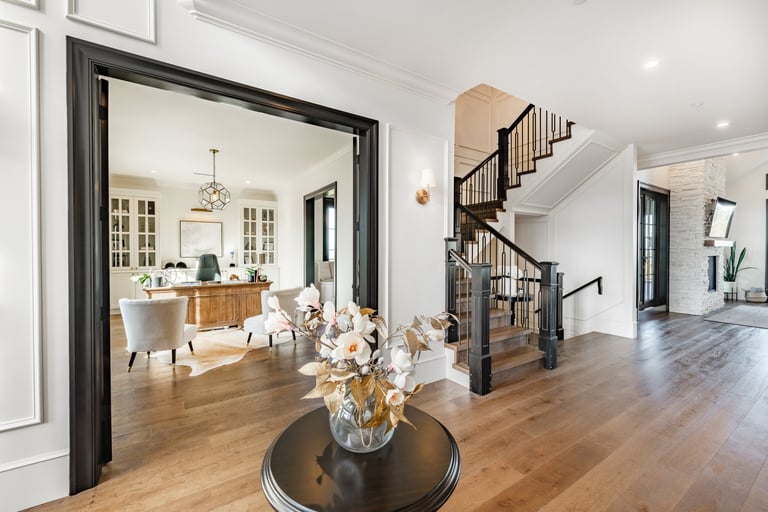 Beautiful luxurious home interior entry hallway